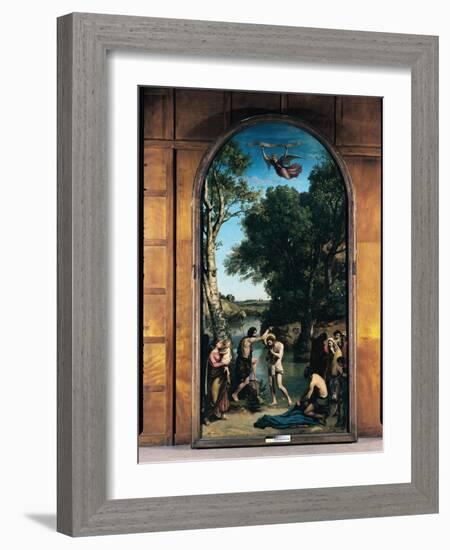 The Baptism of Christ, 1845-47-Jean-Baptiste-Camille Corot-Framed Giclee Print