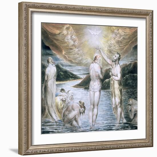 The Baptism of Christ, 19th Century-William Blake-Framed Giclee Print