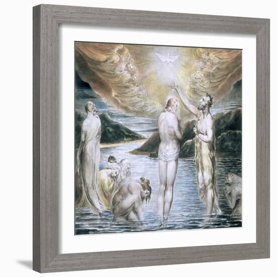 The Baptism of Christ, 19th Century-William Blake-Framed Giclee Print