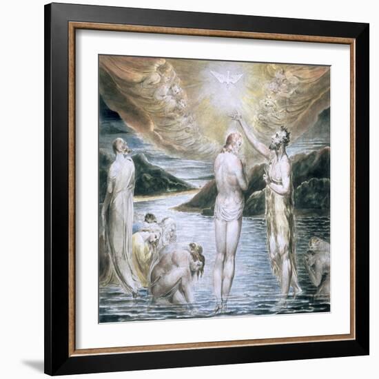 The Baptism of Christ, 19th Century-William Blake-Framed Giclee Print