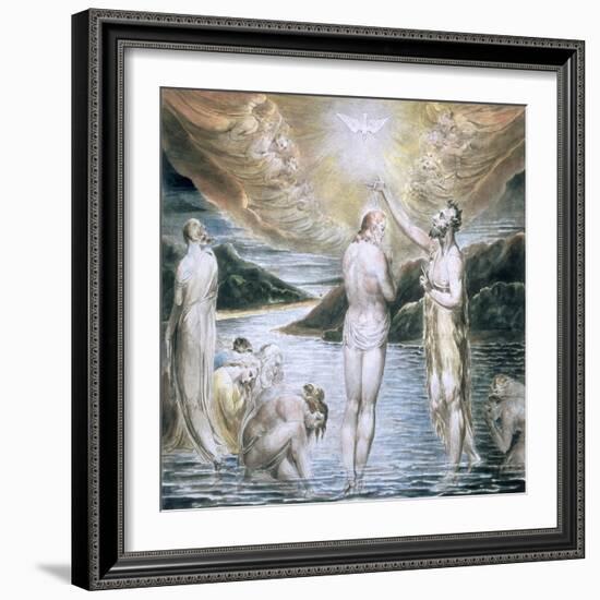 The Baptism of Christ, 19th Century-William Blake-Framed Giclee Print