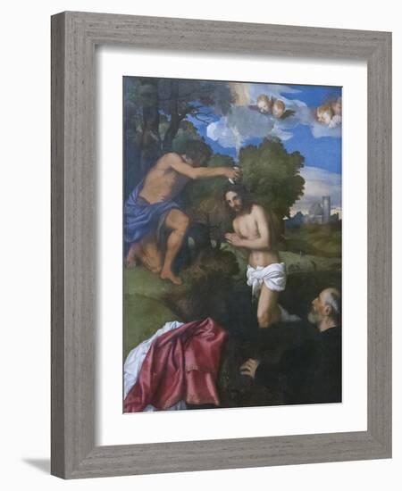 The Baptism of Christ, C.1512-Titian (Tiziano Vecelli)-Framed Giclee Print