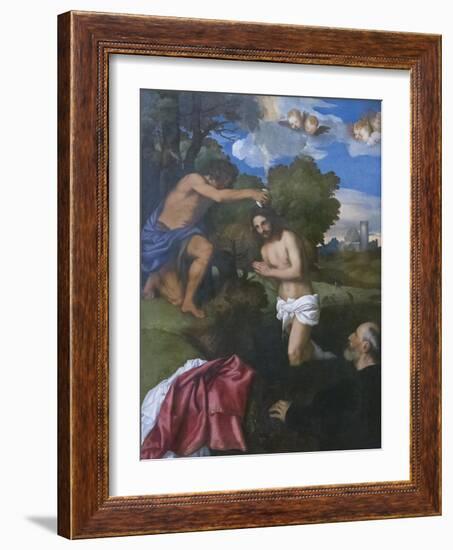 The Baptism of Christ, C.1512-Titian (Tiziano Vecelli)-Framed Giclee Print