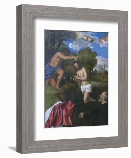 The Baptism of Christ, C.1512-Titian (Tiziano Vecelli)-Framed Giclee Print