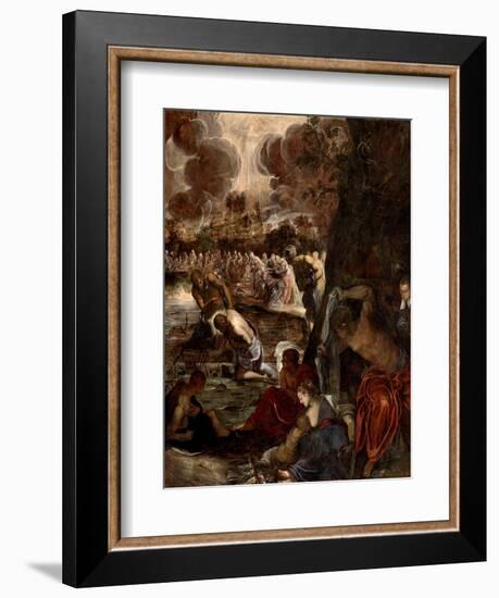 The Baptism of Christ, c.1570-Jacopo Robusti Tintoretto-Framed Giclee Print