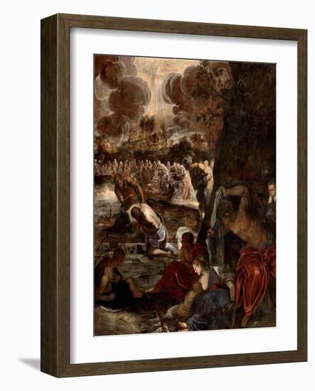 The Baptism of Christ, c.1570-Jacopo Robusti Tintoretto-Framed Giclee Print