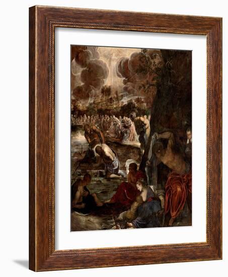 The Baptism of Christ, c.1570-Jacopo Robusti Tintoretto-Framed Giclee Print