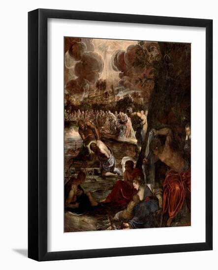 The Baptism of Christ, c.1570-Jacopo Robusti Tintoretto-Framed Giclee Print