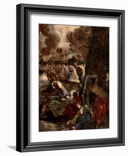 The Baptism of Christ, c.1570-Jacopo Robusti Tintoretto-Framed Giclee Print