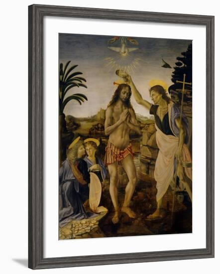 The Baptism of Christ, Ca 1470-1475-Leonardo da Vinci-Framed Giclee Print