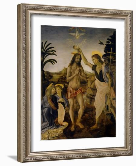 The Baptism of Christ, Ca 1470-1475-Leonardo da Vinci-Framed Giclee Print