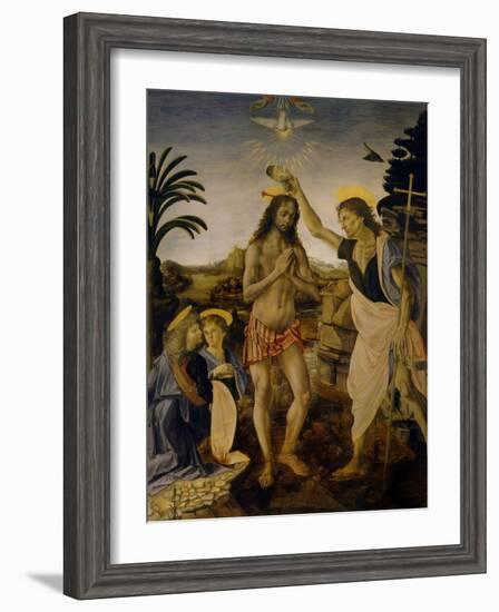 The Baptism of Christ, Ca 1470-1475-Leonardo da Vinci-Framed Giclee Print