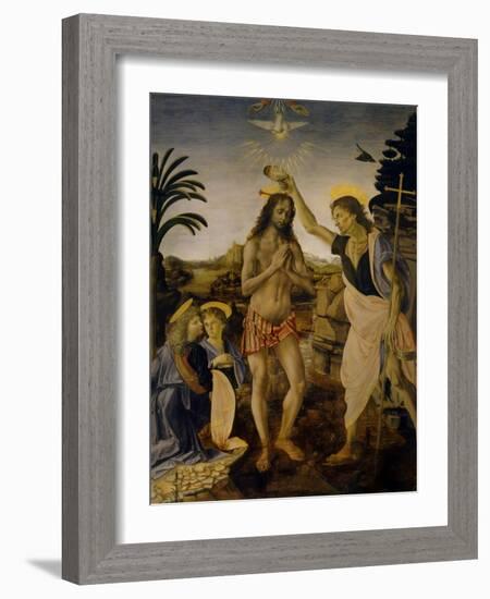 The Baptism of Christ, Ca 1470-1475-Leonardo da Vinci-Framed Giclee Print