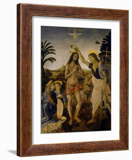 The Baptism of Christ, Ca 1470-1475-Leonardo da Vinci-Framed Giclee Print