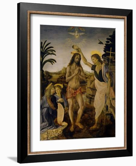 The Baptism of Christ, Ca 1470-1475-Leonardo da Vinci-Framed Giclee Print