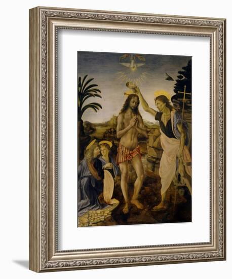 The Baptism of Christ, Ca 1470-1475-Leonardo da Vinci-Framed Giclee Print