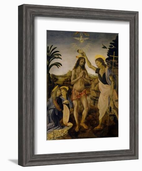 The Baptism of Christ, Ca 1470-1475-Leonardo da Vinci-Framed Giclee Print