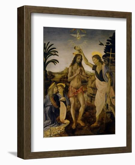 The Baptism of Christ, Ca 1470-1475-Leonardo da Vinci-Framed Giclee Print