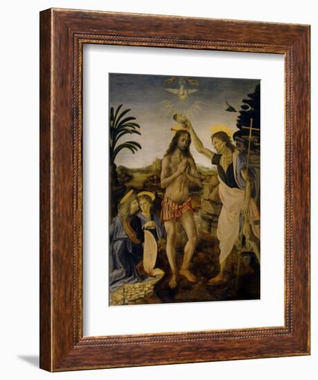 The Baptism of Christ, Ca 1470-1475-Leonardo da Vinci-Framed Giclee Print