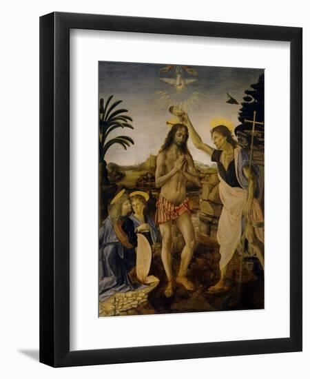 The Baptism of Christ, Ca 1470-1475-Leonardo da Vinci-Framed Giclee Print