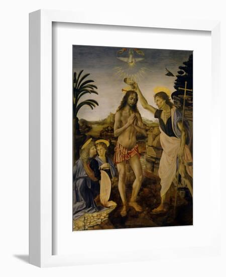 The Baptism of Christ, Ca 1470-1475-Leonardo da Vinci-Framed Giclee Print