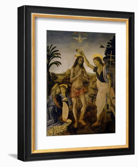 The Baptism of Christ, Ca 1470-1475-Leonardo da Vinci-Framed Giclee Print