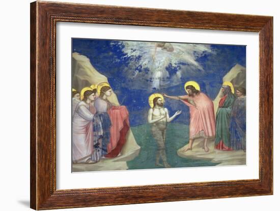 The Baptism of Christ, circa 1305-Giotto di Bondone-Framed Giclee Print