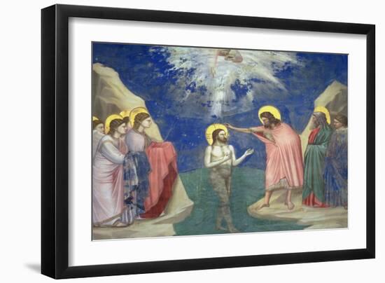 The Baptism of Christ, circa 1305-Giotto di Bondone-Framed Giclee Print