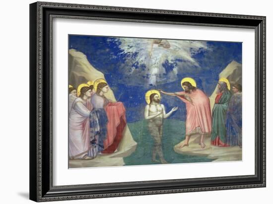 The Baptism of Christ, circa 1305-Giotto di Bondone-Framed Giclee Print