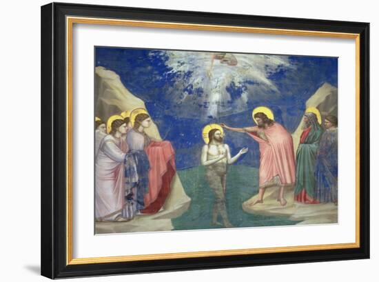 The Baptism of Christ, circa 1305-Giotto di Bondone-Framed Giclee Print