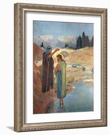 The Baptism of Christ in the Waters of the Jordan, 1917-Frederic Montenard-Framed Giclee Print