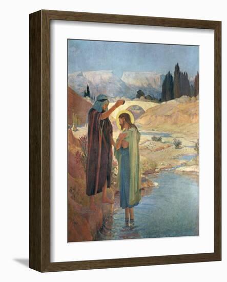 The Baptism of Christ in the Waters of the Jordan, 1917-Frederic Montenard-Framed Giclee Print