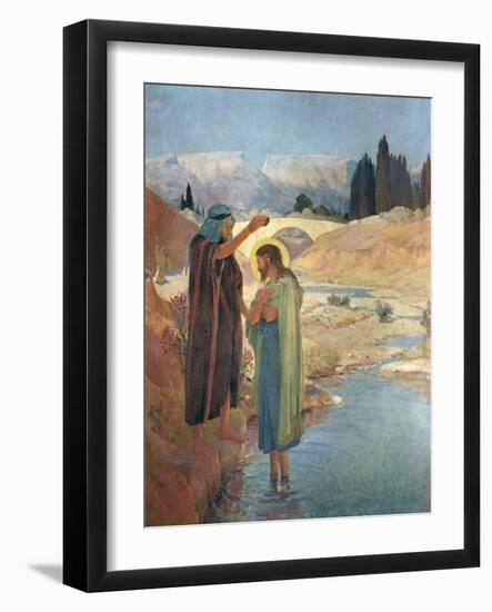 The Baptism of Christ in the Waters of the Jordan, 1917-Frederic Montenard-Framed Giclee Print