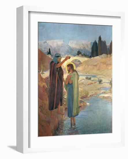 The Baptism of Christ in the Waters of the Jordan, 1917-Frederic Montenard-Framed Giclee Print