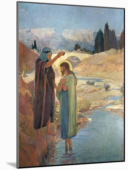 The Baptism of Christ in the Waters of the Jordan, 1917-Frederic Montenard-Mounted Giclee Print