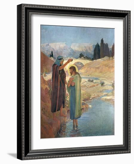 The Baptism of Christ in the Waters of the Jordan, 1917-Frederic Montenard-Framed Giclee Print