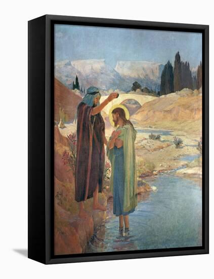 The Baptism of Christ in the Waters of the Jordan, 1917-Frederic Montenard-Framed Premier Image Canvas