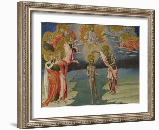 The Baptism of Christ (Predella Pane), 1454-Giovanni di Paolo-Framed Giclee Print