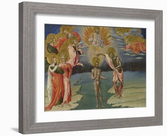 The Baptism of Christ (Predella Pane), 1454-Giovanni di Paolo-Framed Giclee Print