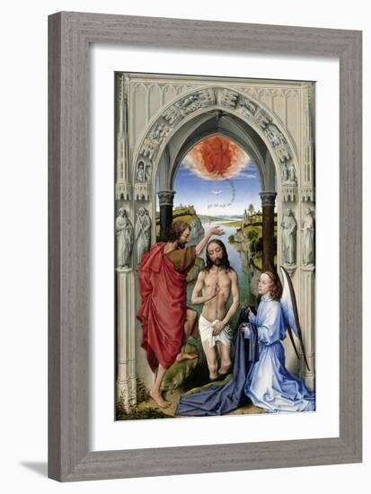 The Baptism of Christ (The Altar of St. John, Middle Pane), Ca 1455-Rogier van der Weyden-Framed Giclee Print