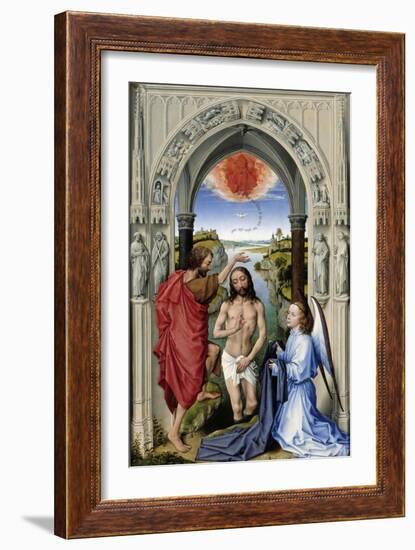 The Baptism of Christ (The Altar of St. John, Middle Pane), Ca 1455-Rogier van der Weyden-Framed Giclee Print