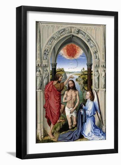 The Baptism of Christ (The Altar of St. John, Middle Pane), Ca 1455-Rogier van der Weyden-Framed Giclee Print