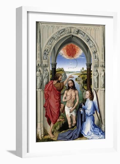 The Baptism of Christ (The Altar of St. John, Middle Pane), Ca 1455-Rogier van der Weyden-Framed Giclee Print