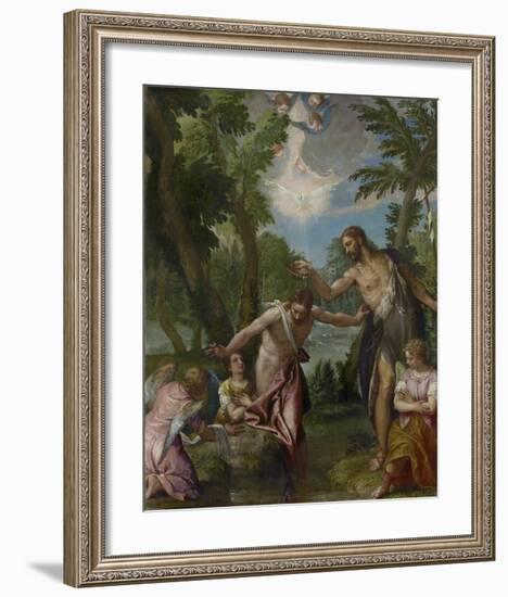 The Baptism of Christ-Paolo Veronese-Framed Art Print