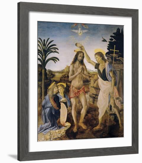 The Baptism of Christ-Leonardo Da Vinci-Framed Premium Giclee Print