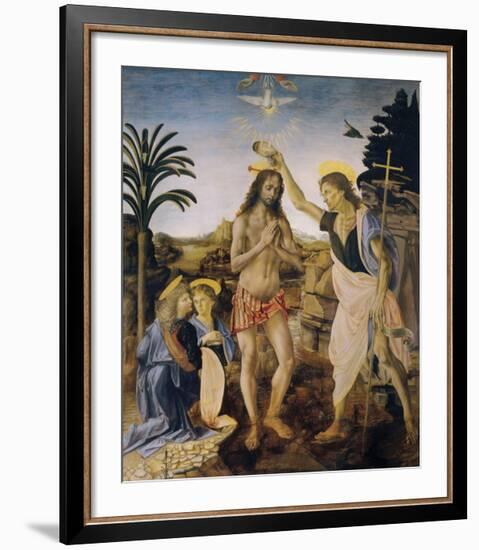 The Baptism of Christ-Leonardo Da Vinci-Framed Premium Giclee Print