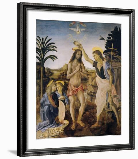 The Baptism of Christ-Leonardo Da Vinci-Framed Premium Giclee Print