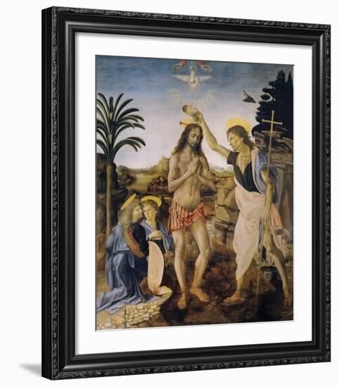 The Baptism of Christ-Leonardo Da Vinci-Framed Premium Giclee Print