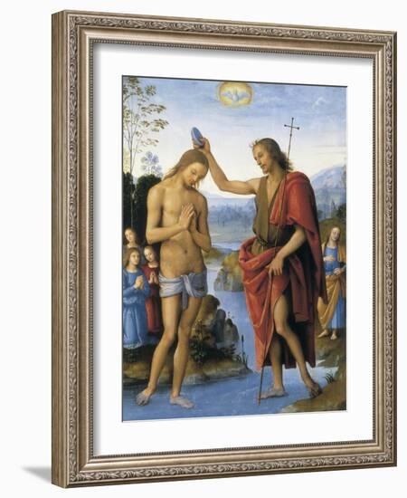 The Baptism of Christ-Pietro Perugino-Framed Art Print