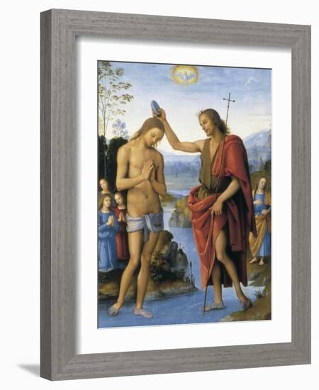 The Baptism of Christ-Pietro Perugino-Framed Art Print